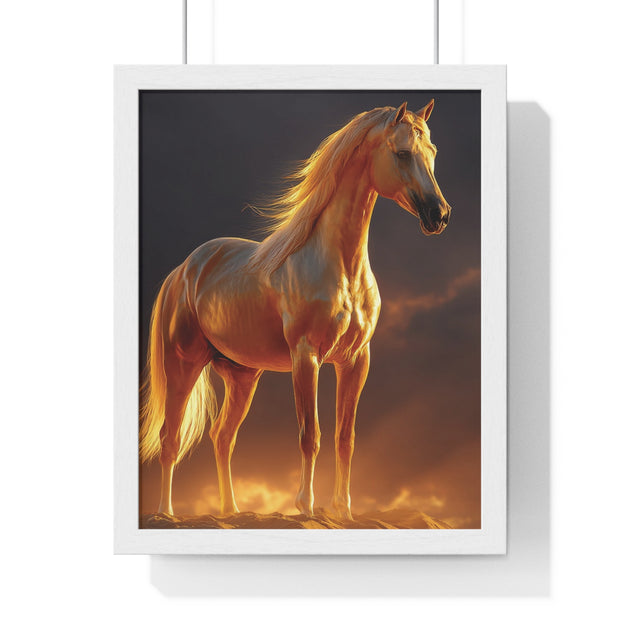 Majestic Horse Vertical Framed Poster | Horse Decor, Animal Art, Wall Art, Equestrian Gift, Nature Decor