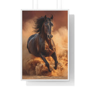 Galloping Wild Horse Framed Poster, Equine Wall Art, Nature Decor, Horse Lover Gift, Rustic Home Decor, Farmhouse Artwork