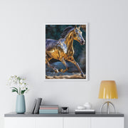 Golden Horse Framed Poster, Equestrian Art, Animal Lover Gift, Home Decor, Wall Art, Gift for Horse Enthusiasts