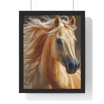 Majestic Horse Art Print - Vertical Framed Poster, Elegant Horse Decor, Nature Wall Art, Animal Lovers Gift, Home & Office Decoration