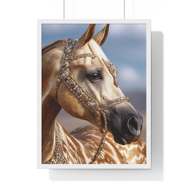 Elegant Horse Portrait Framed Poster, Wall Art Decor, Equestrian Gift, Home Decoration, Living Room Art, Animal Lover's Gift