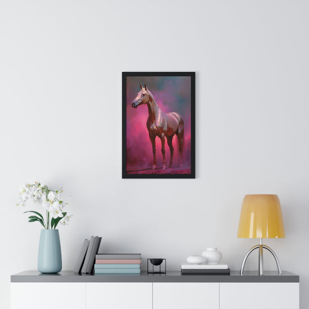 Elegant Horse Wall Art Print, Vertical Framed Poster, Equestrian Decor, Horse Lover Gift, Home Aesthetic, Animal Art