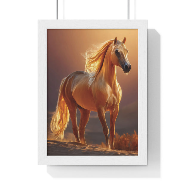 Majestic Horse Framed Poster - Equestrian Art, Farmhouse Decor, Wall Art, Horse Lover Gift, Nature Print