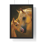 Heartfelt Horse Family Art, Vertical Framed Poster, Equine Decor, Horse Lover Gift, Animal Wall Art, Nursery Art, Equestrian Home