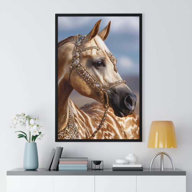 Elegant Horse Portrait Framed Poster, Wall Art Decor, Equestrian Gift, Home Decoration, Living Room Art, Animal Lover's Gift