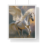 Majestic Pegasus Vertical Framed Poster | Wall Art, Home Decor, Equine Art, Gift for Horse Lovers, Fantasy Art