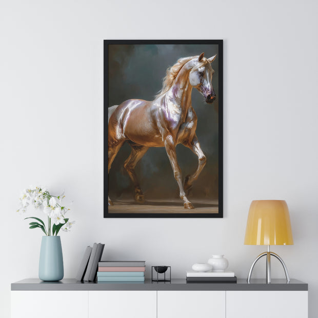 Elegant Horse Art Print, Vertical Framed Poster, Equine Wall Decor, Horse Lover Gift, Home Office Decoration, Animal Art