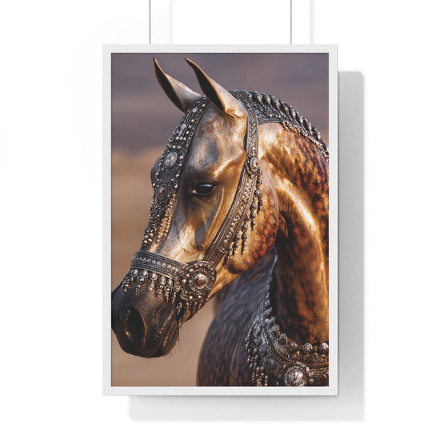 Horse Portrait Wall Art, Elegant Horse Framed Print, Equestrian Home Decor, Animal Lover Gift, Rustic Farmhouse Decor
