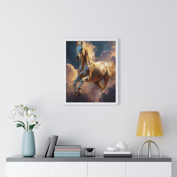 Majestic Horse Framed Poster, Equine Art, Home Decor, Wall Art, Gift for Horse Lovers, Equestrian Decor