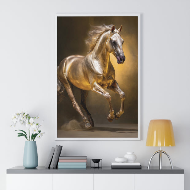 Majestic Horse Vertical Framed Poster, Equine Art Print, Home Decor, Animal Lover Gift, Equestrian Wall Art, Horse-Themed Decoration