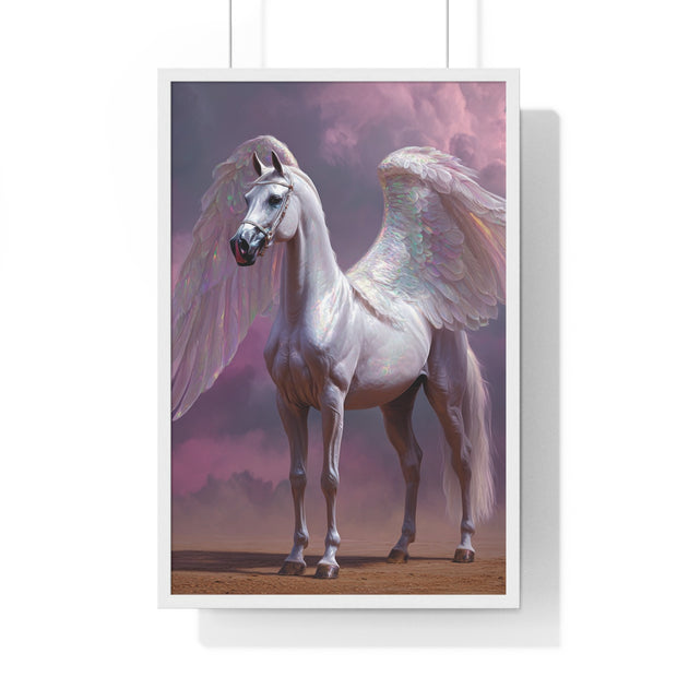 Majestic Winged Horse Wall Art, Fantasy Home Decor, Gift for Animal Lovers, Dreamy Artwork, Enchanted Living Room Accent