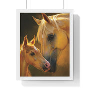 Heartfelt Horse Family Art, Vertical Framed Poster, Equine Decor, Horse Lover Gift, Animal Wall Art, Nursery Art, Equestrian Home
