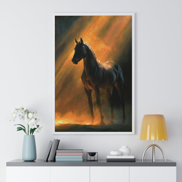 Elegant Horse Wall Art | Framed Poster for Home Decor, Equestrian Gift, Animal Lover Wall Decor, Rustic Decor, Art for Living Room