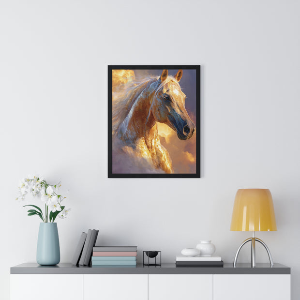 Stunning Horse Artwork Vertical Framed Poster, Horse Lovers Gift, Equestrian Home Decor, Animal Wall Art, Unique Gift Idea