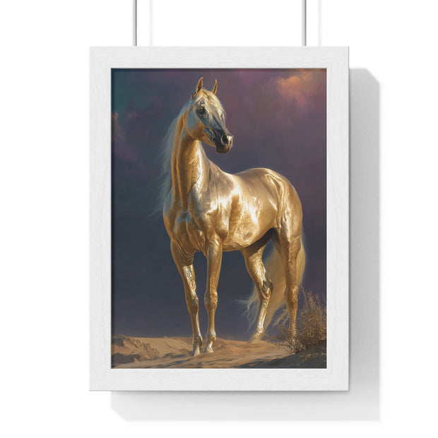 Elegant Horse Vertical Framed Poster, Equine Art, Horse Lover Gift, Home Decor, Equestrian Wall Art, Nature Inspired Décor