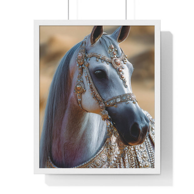 Elegant Horse Framed Art Print, Equine Wall Decor, Horse Lover Gift, Bohemian Home Decor, Nature-Inspired Wall Art