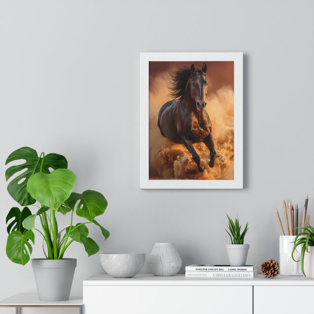 Galloping Wild Horse Framed Poster, Equine Wall Art, Nature Decor, Horse Lover Gift, Rustic Home Decor, Farmhouse Artwork