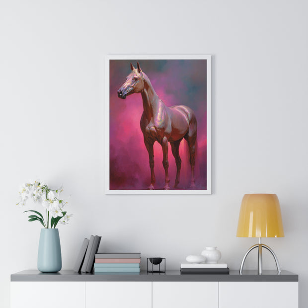 Elegant Horse Wall Art Print, Vertical Framed Poster, Equestrian Decor, Horse Lover Gift, Home Aesthetic, Animal Art