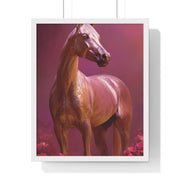 Elegant Horse Art Framed Poster, Equine Decor, Horse Lover Gift, Wall Art for Home, Unique Gift for Her, Animal Artwork