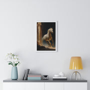 Elegant Horse Wall Art, Vertical Framed Poster, Equine Home Decor, Animal Art Print, Rustic Living Room Decoration