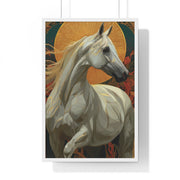 Majestic Horse Vertical Framed Poster, Equine Art, Animal Lover Decor, Gift for Horse Lovers, Home Wall Art, Rustic Farmhouse Style