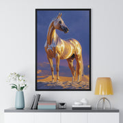 Golden Horse Framed Art Print, Equine Wall Decor, Animal Lover Gift, Nature Artwork, Equestrian Home Decor