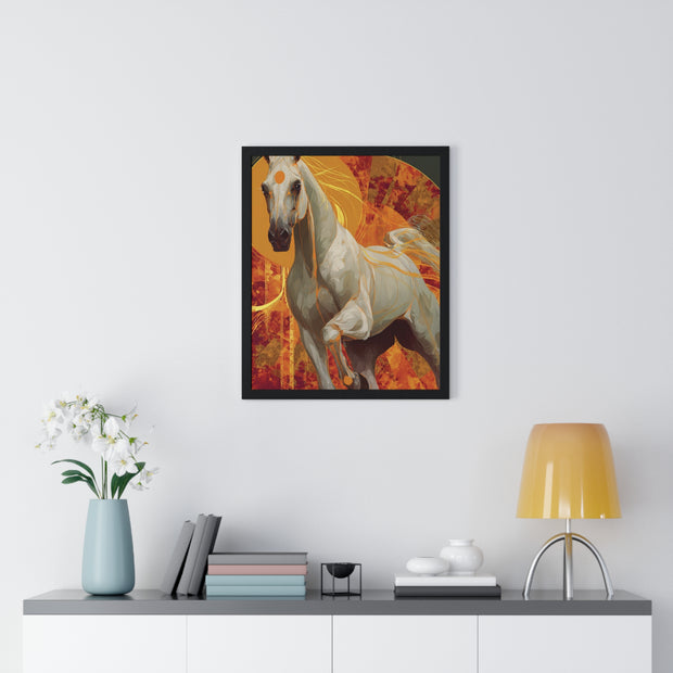 Majestic Horse Art Print, Vertical Framed Poster for Horse Lovers, Equine Wall Decor, Equestrian Gifts, Nature-Inspired Home Art