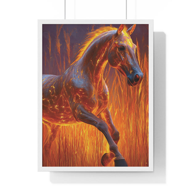 Fiery Horse Wall Art Poster, Animal Lover Print, Horse Decor, Equestrian Gift, Living Room Decor, Unique Art