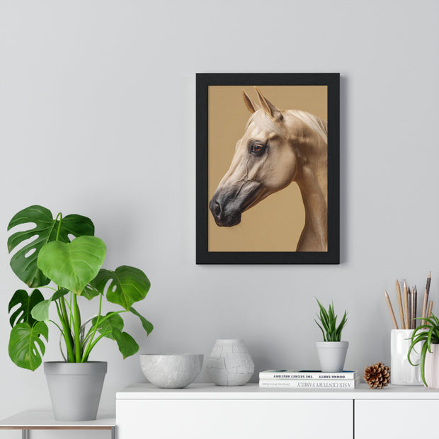 Elegant Horse Portrait Framed Poster, Wall Art for Horse Lovers, Home Decor, Equestrian Gift, Animal Themed Decor