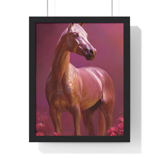 Elegant Horse Art Framed Poster, Equine Decor, Horse Lover Gift, Wall Art for Home, Unique Gift for Her, Animal Artwork