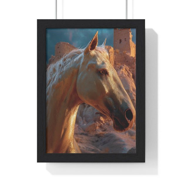 Majestic Horse Vertical Framed Poster | Elegant Horse Wall Art, Home Decor, Equine Lover Gift, Nature-Inspired Decoration, Animal Art Print