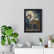 Majestic Horse Vertical Framed Poster | Equestrian Art Decor | Perfect Gift for Horse Lovers | Moonlit Wall Art | Home Office Decoration