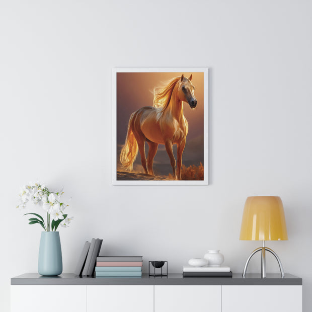 Majestic Horse Framed Poster - Equestrian Art, Farmhouse Decor, Wall Art, Horse Lover Gift, Nature Print