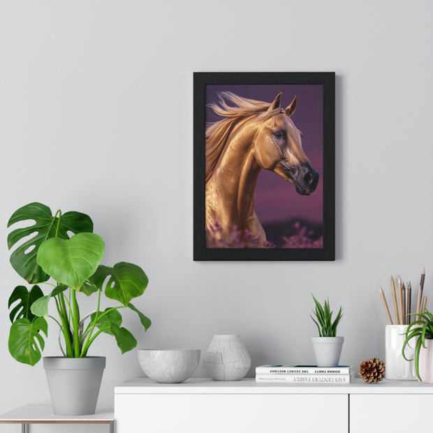 Majestic Horse Framed Poster | Equine Art Print for Home Decor | Ideal Gift for Horse Lovers, Equestrian Decor, Wall Art