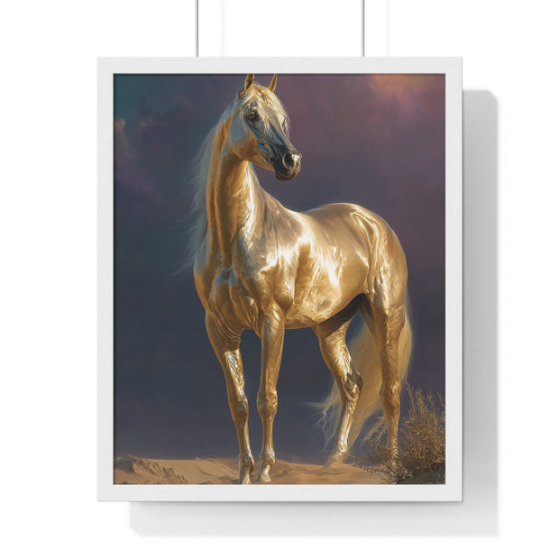 Elegant Horse Vertical Framed Poster, Equine Art, Horse Lover Gift, Home Decor, Equestrian Wall Art, Nature Inspired Décor