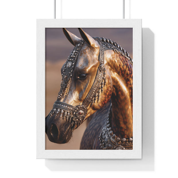 Horse Portrait Wall Art, Elegant Horse Framed Print, Equestrian Home Decor, Animal Lover Gift, Rustic Farmhouse Decor