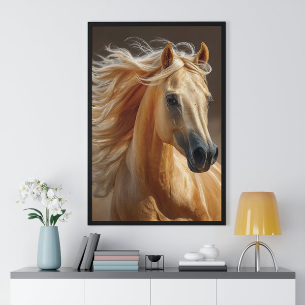 Majestic Horse Art Print - Vertical Framed Poster, Elegant Horse Decor, Nature Wall Art, Animal Lovers Gift, Home & Office Decoration