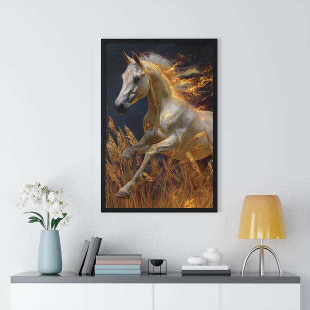 Majestic Horse Framed Art Print - Equestrian Decor, Nature Wall Art, Horse Lover Gift, Home Decoration, Animal Poster