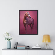 Elegant Horse Vertical Framed Poster, Farmhouse Decor, Animal Art Print, Gift for Horse Lovers, Equine Wall Art