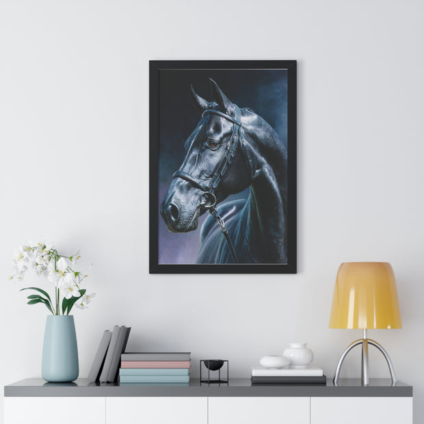 Elegant Horse Art Framed Vertical Poster | Horse Lover Gift, Home Decor, Animal Wall Art, Equestrian Decor, Unique Art Piece