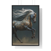 Elegant Horse Art Print, Vertical Framed Poster, Equine Decor, Home Wall Art, Gift for Horse Lovers, Contemporary Art