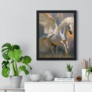 Majestic Pegasus Vertical Framed Poster | Wall Art, Home Decor, Equine Art, Gift for Horse Lovers, Fantasy Art