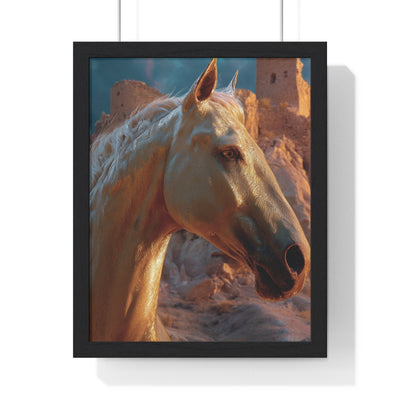 Majestic Horse Vertical Framed Poster | Elegant Horse Wall Art, Home Decor, Equine Lover Gift, Nature-Inspired Decoration, Animal Art Print