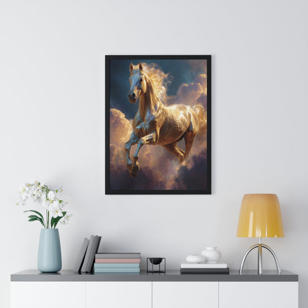 Majestic Horse Framed Poster, Equine Art, Home Decor, Wall Art, Gift for Horse Lovers, Equestrian Decor