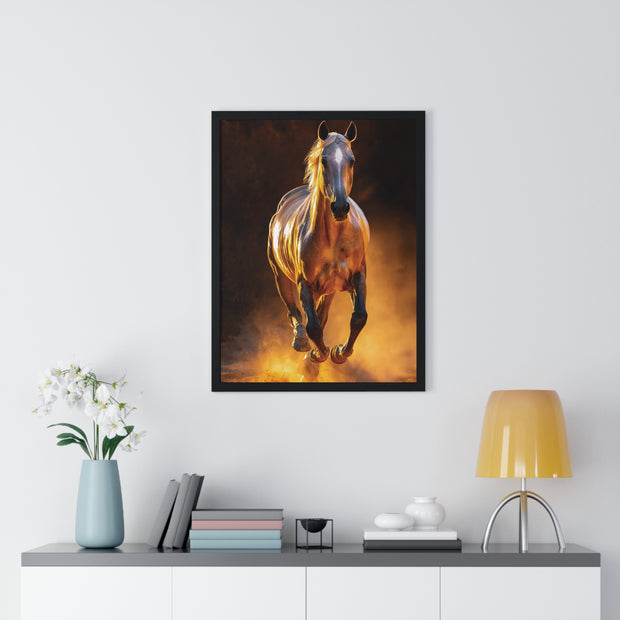 Majestic Horse Framed Poster - Equestrian Art, Horse Lover Gift, Home Decor, Animal Lover Wall Art, Rustic Style