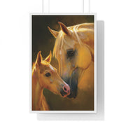 Heartfelt Horse Family Art, Vertical Framed Poster, Equine Decor, Horse Lover Gift, Animal Wall Art, Nursery Art, Equestrian Home