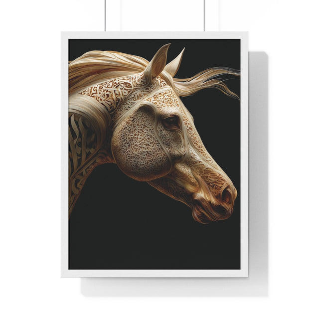 Elegant Horse Framed Art Print, Equine Wall Decor, Horse Lover Gift, Home Decor, Animal Artwork, Equestrian Style