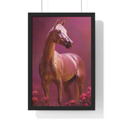 Elegant Horse Art Framed Poster, Equine Decor, Horse Lover Gift, Wall Art for Home, Unique Gift for Her, Animal Artwork