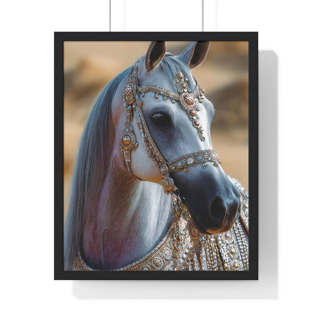 Elegant Horse Framed Art Print, Equine Wall Decor, Horse Lover Gift, Bohemian Home Decor, Nature-Inspired Wall Art
