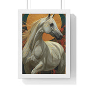 Majestic Horse Vertical Framed Poster, Equine Art, Animal Lover Decor, Gift for Horse Lovers, Home Wall Art, Rustic Farmhouse Style